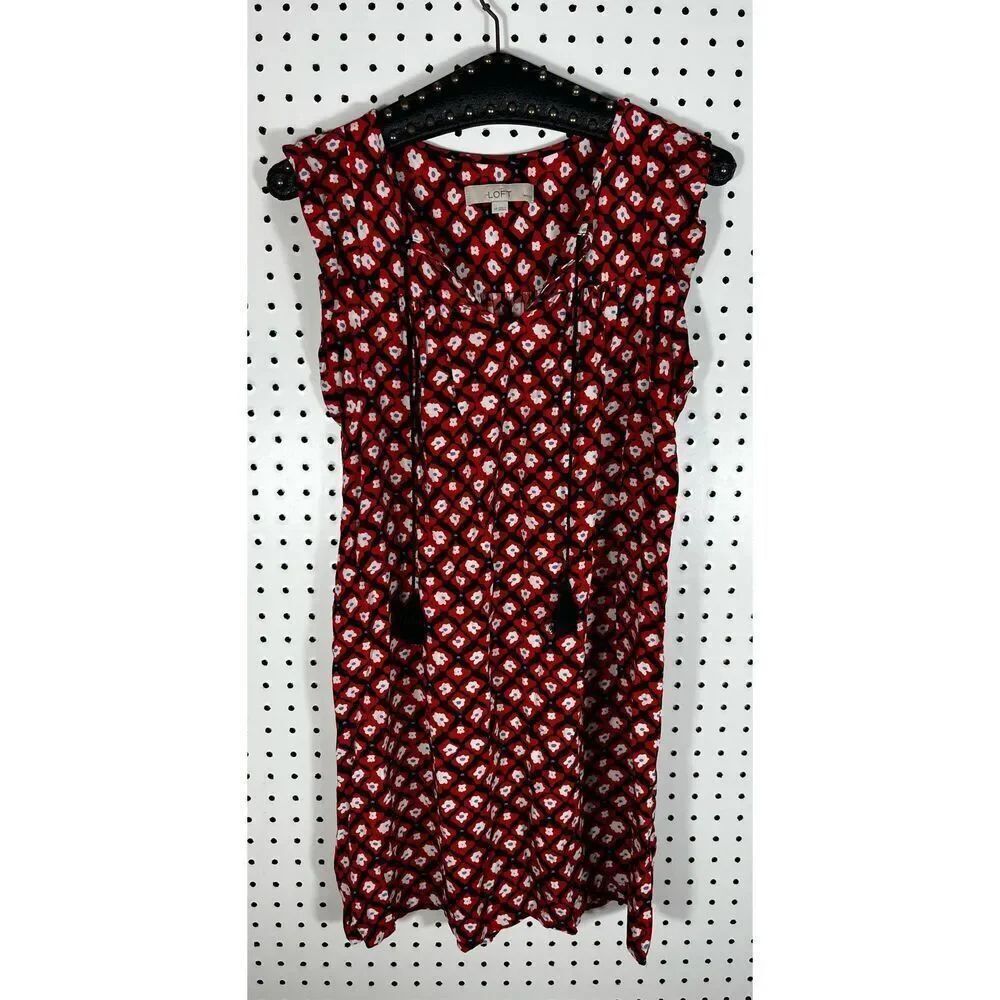 Loft floral tassel shirt dress size SP